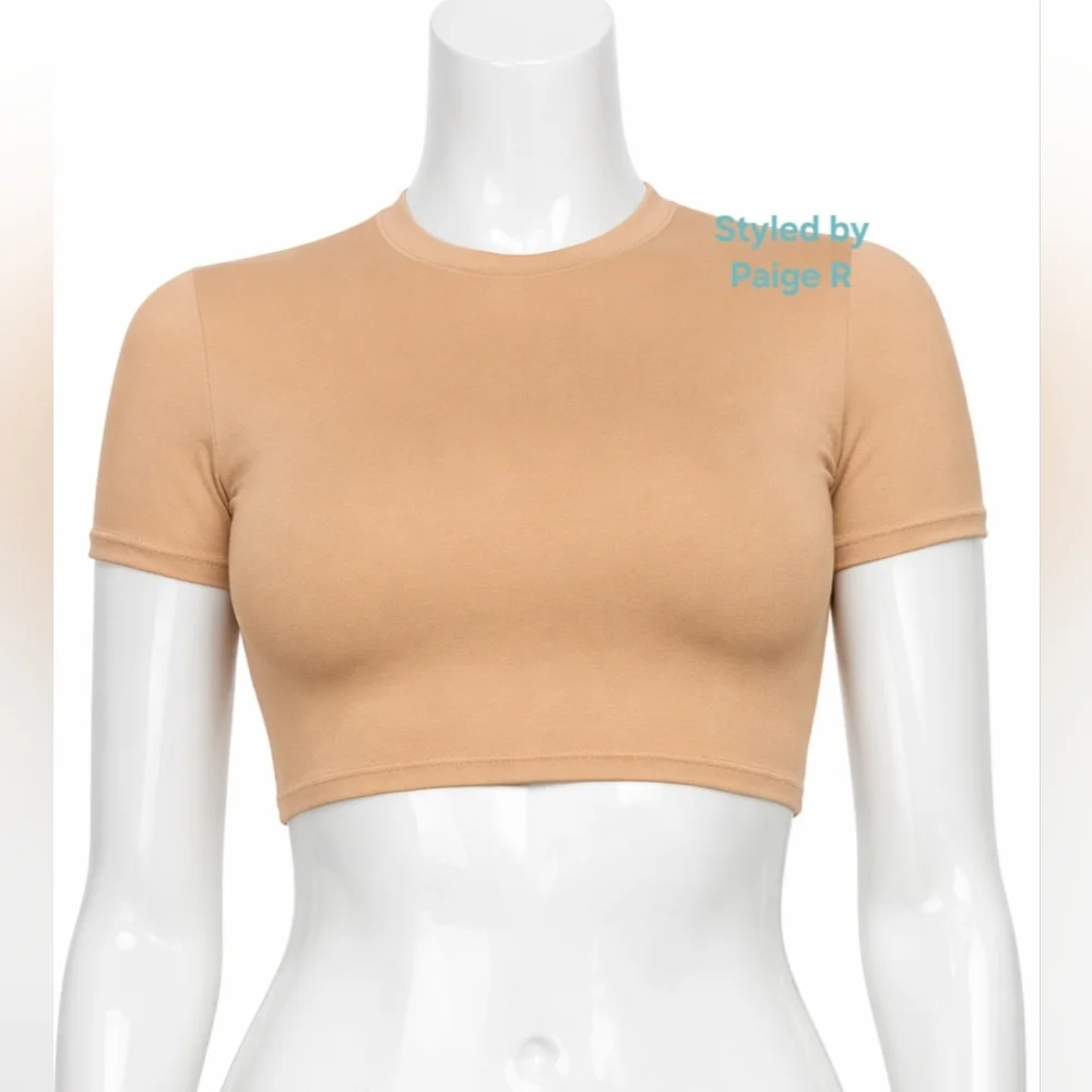 ⛱️NWT SKIMS Swim Tee T Shirt Top Coverup Nude Tan OCHRE XXL 2X